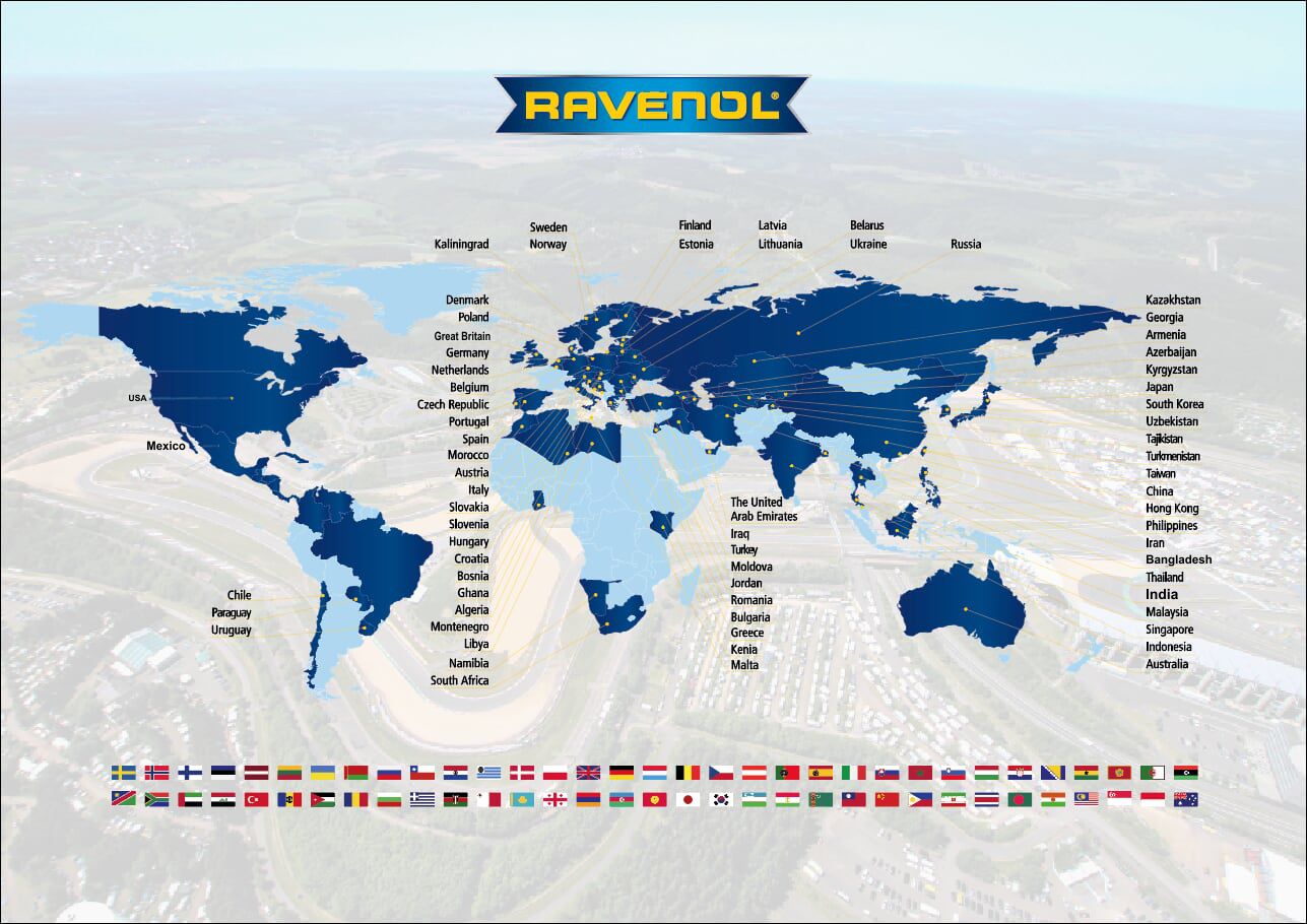 RAVENOL is in over 70 countries worldwide