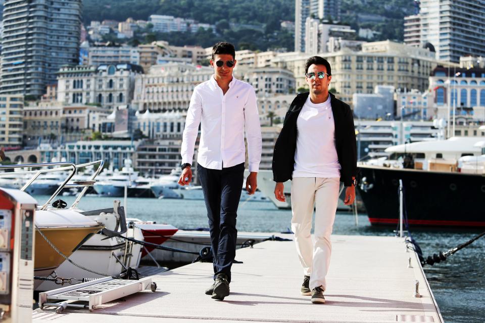 Sergio Perez and Esteban Ocon enjoying the sunshine in Port Hercules, Monaco